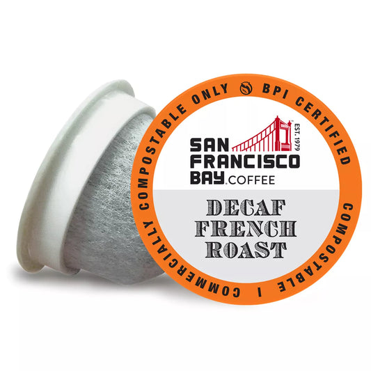 San Francisco Bay Compostable Coffee Pods - DECAF French Roast (36 Ct) K Cup Compatible including Keurig 2.0, Dark Roast, Swiss Water Processed