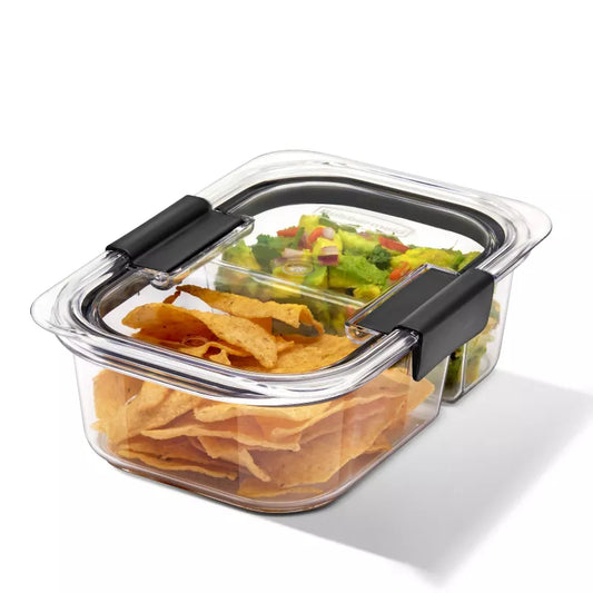 Rubbermaid 5pk 2.85 cup Brilliance Meal Prep Containers, 2-Compartment Food Storage Containers