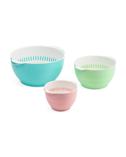 BASIC ESSENTIALS 6pc Mixing Bowl Colander Set