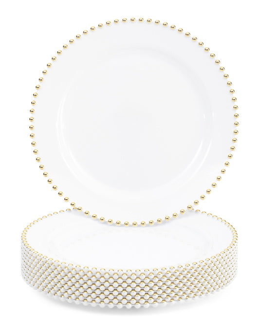 KING ZAK 10pk 11in Disposable Beaded Plates